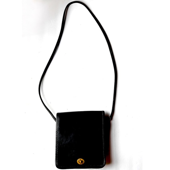 Vintage Coach Black Bag Leather Messenger Crossbody NYC - Picture 3 of 14
